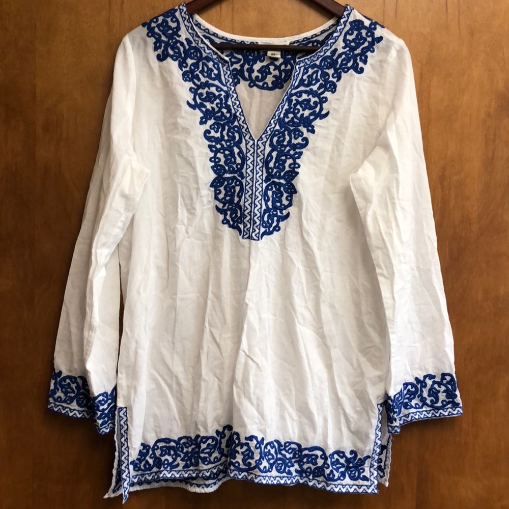 Artisan NY Swim Cover Up White and Blue M